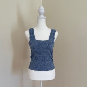 Aura Blue Patterned Tank Top